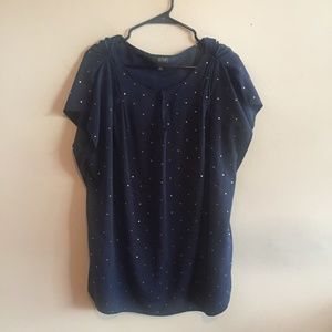 ANA  Slit-sleeved polka dot top Size 2X